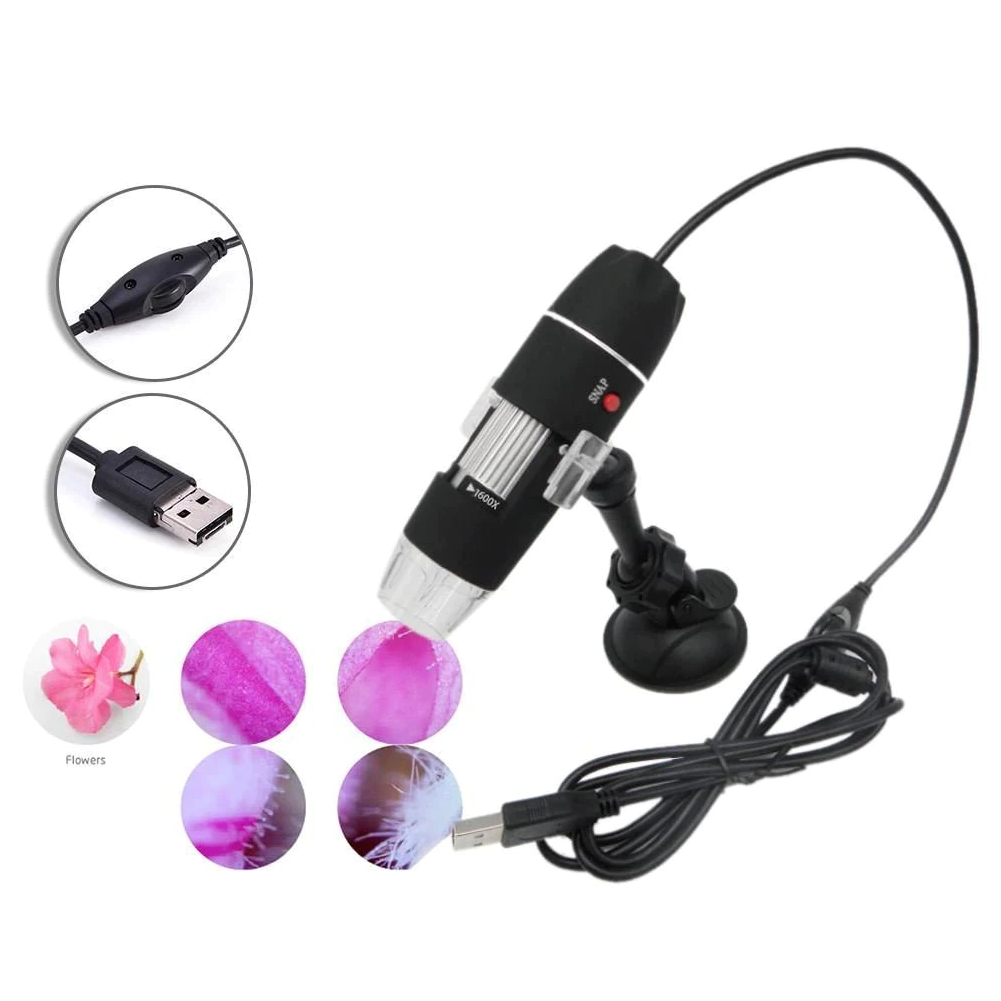 Microscop digital portabil 500X, USB, foto-video, 8 LED-uri, zoom digital 5X