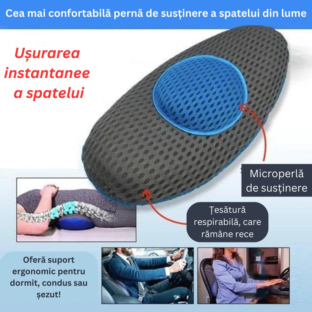 Perna ergonomica pentru sustinere lombara si spate