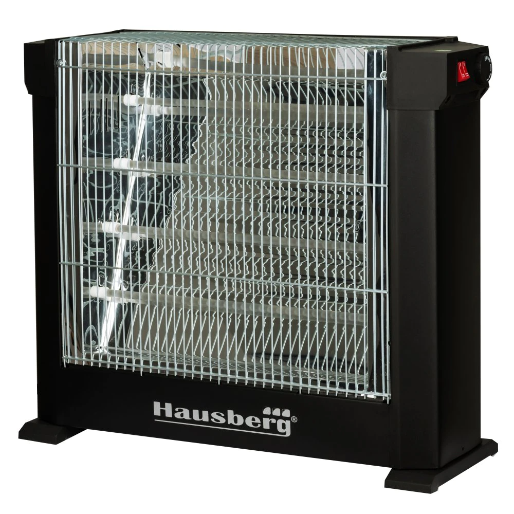 Radiator quartz Hausberg HB 8800, 1600 W, 4 tuburi quartz, 4 trepte putere, termostat reglabil