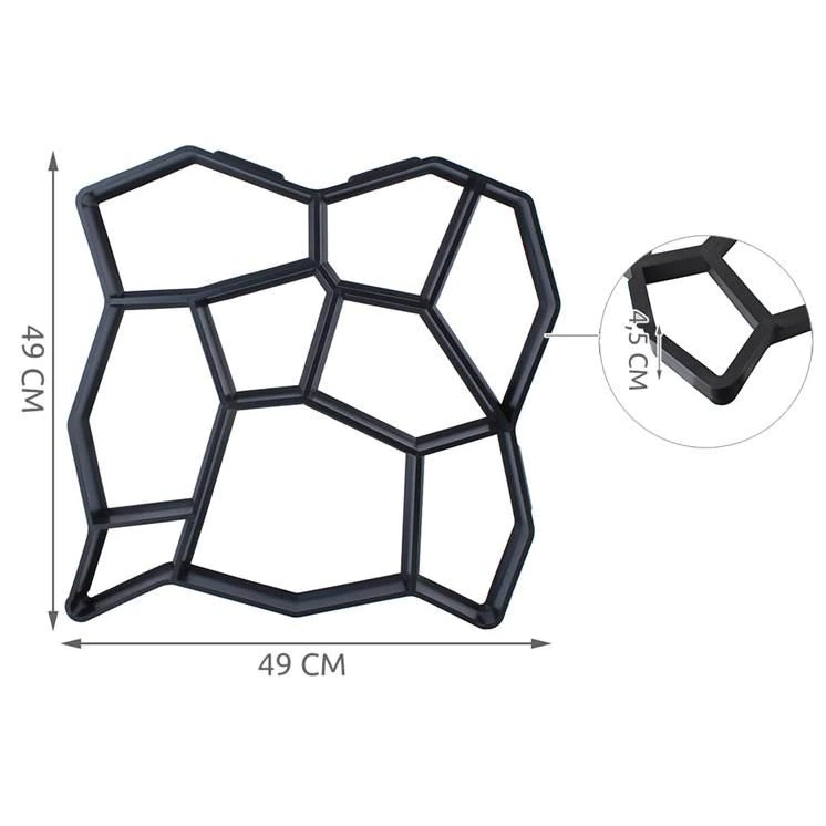 Matrita cu dale pentru pavaj piatra decorativa, Negru, 32x32x4 cm