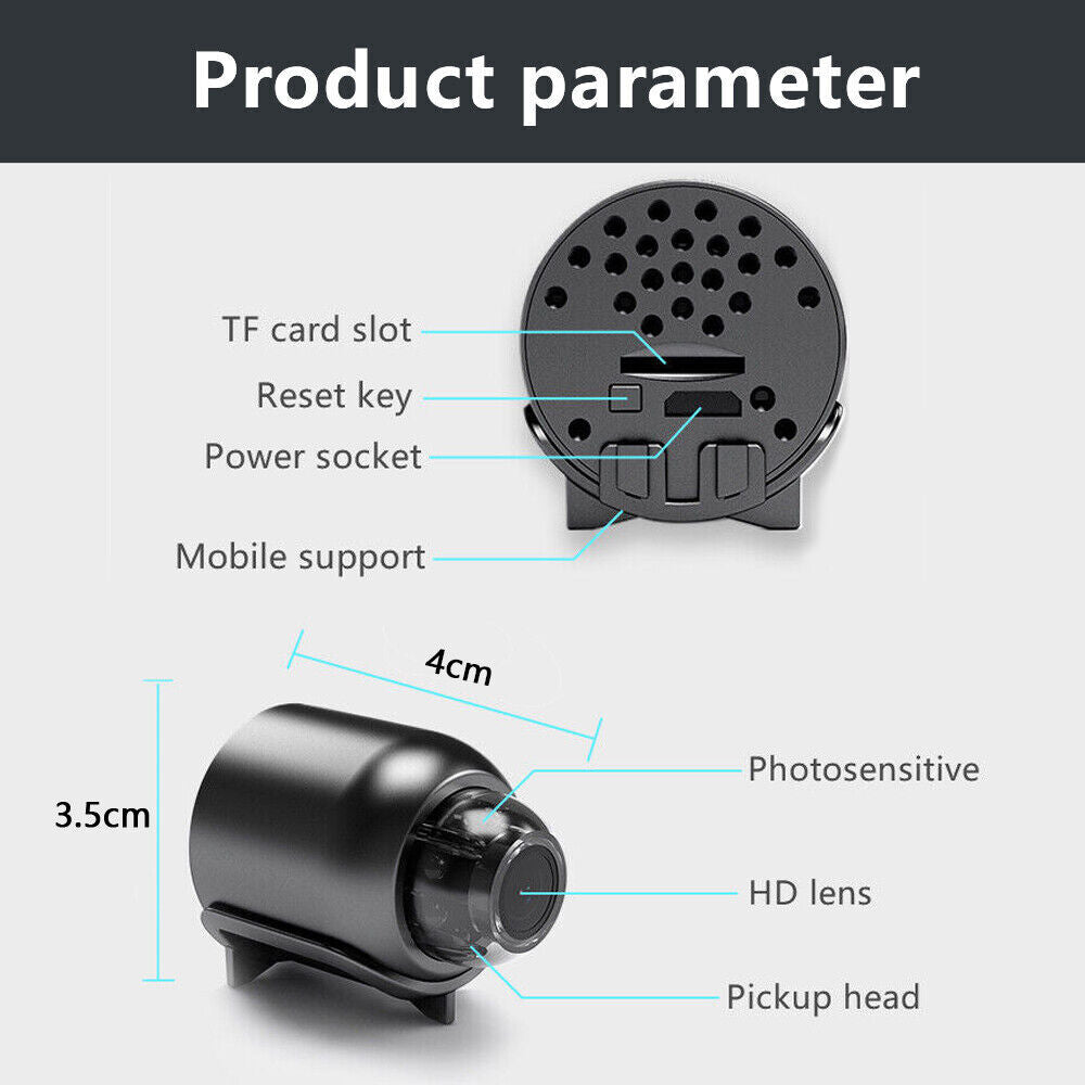 Mini camera supraveghere X5, WIFI, Full HD, View 160 grade, control din aplicatie, senzor miscare, vizionare pe timp de noapte