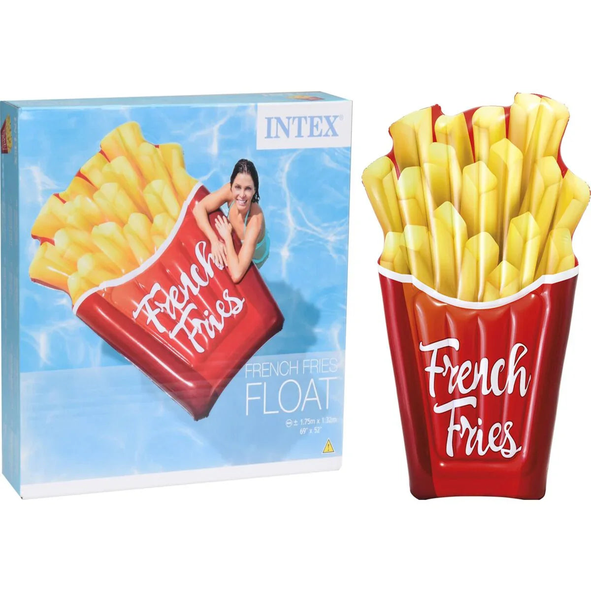 Saltea gonflabila Intex French Fries 58775 Multicolor, 168x119x18cm, pentru adulti si copii