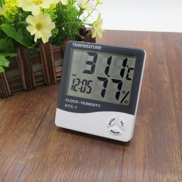 Termohigrometru digital 3 in 1 cu ceas, alarma, calendar - senzor de umiditate - Tenq.ro