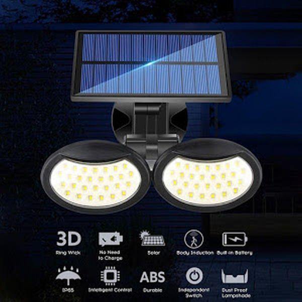 Lampa solara dubla 56 LED cu senzor de miscare - Tenq.ro