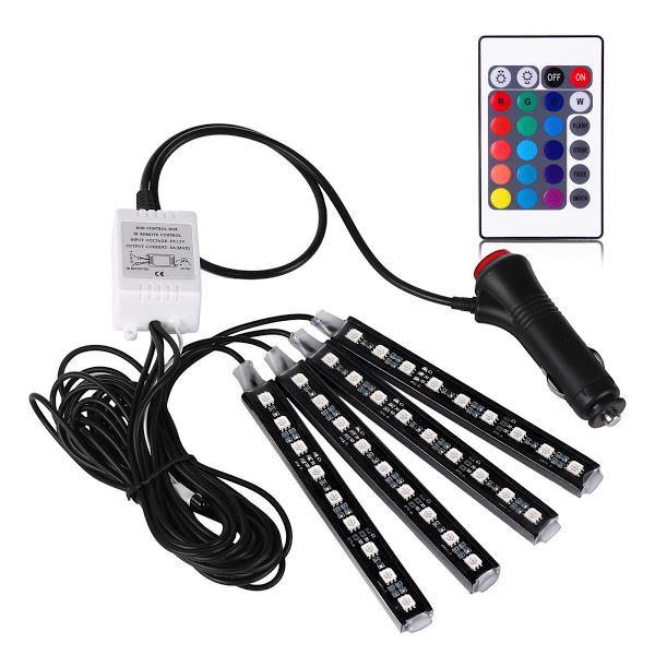 Lumini ambientale auto Kit interior LED RGB cu telecomanda - Tenq.ro