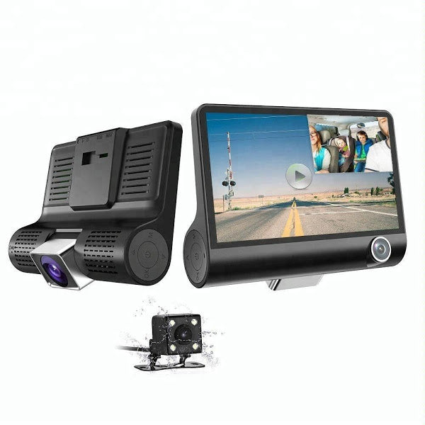 Camera auto tripla Blackbox L300-1, Full-HD, 3 camere-fata/spate/interior, ecran 4&#39;&#39;, G Senzor