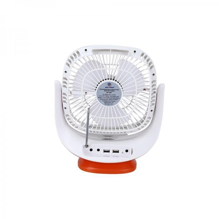 Ventilator cu panou solar, difuzor, Radio FM si doua becuri, EP-009, Easy Power, culoare alb/rosu